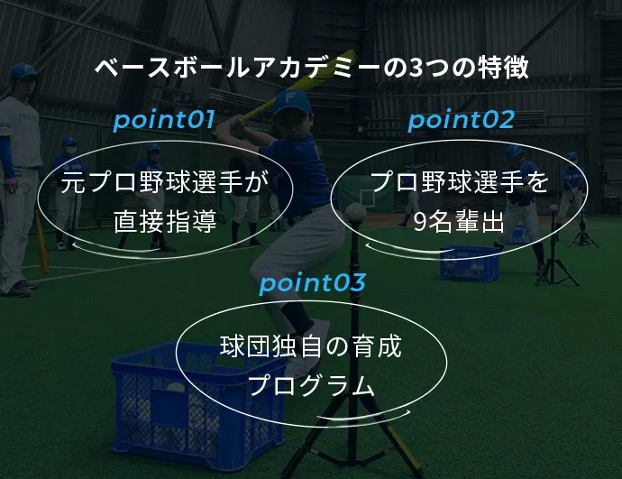 ベースボールアカデミーの3つの特徴